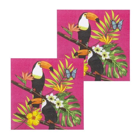 Boland Servetten Hawaii Toekan 33x33cm | 20 stuks Boland Servetten Hawaii Toekan 33x33cm | 20 stuks