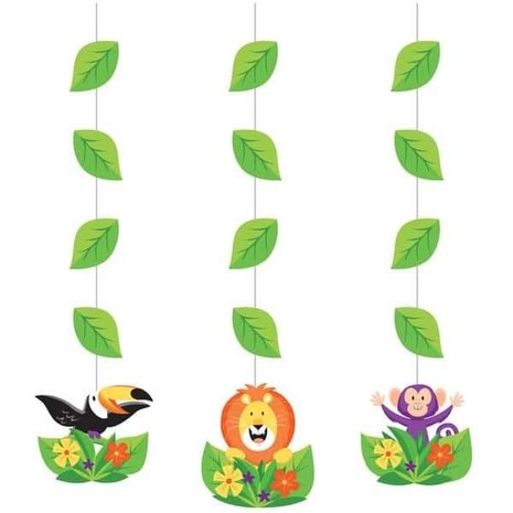 Creative Converting Hangdecoratie Jungle Safari - 3 stuks