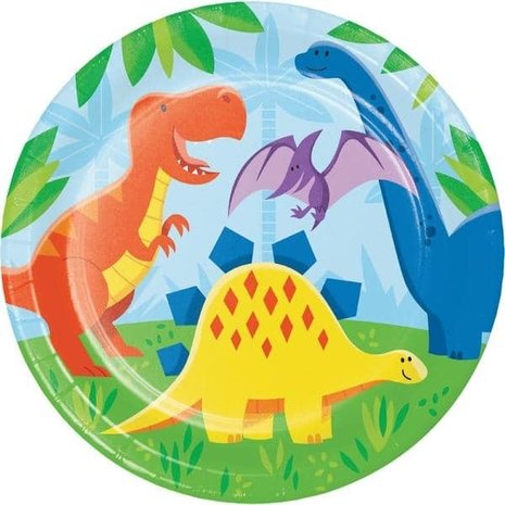 Creative Converting Dinosaurus Friends Borden 23cm | 8 pieces