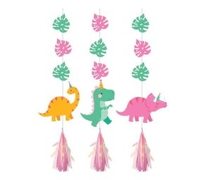 Creative Converting Décoration suspendue de dinosaure avec des glands 18x91cm | 3 partie Creative Converting Décoration suspendue de dinosaure avec des glands 18x91cm | 3 partie