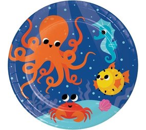 Creative Converting Plaques Ocean Animaux 23cm | 8 pièces Creative Converting Plaques Ocean Animaux 23cm | 8 pièces