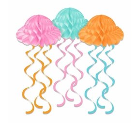 Hangdecoratie kwallen 30x61cm | 3 stuks