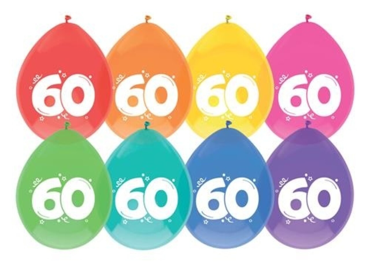 Luftballons 60 Jahre 30 cm | 8 Stücke Luftballons 60 Jahre 30 cm | 8 Stücke
