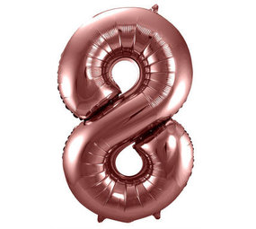 Folat Folienballon Zahl 8 Bronze | 86cm