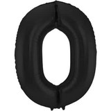Folat Folie Balloon Number 0 Matt Black Metallic | 86cm Folat Folie Balloon Number 0 Matt Black Metallic | 86cm