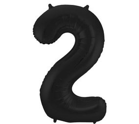Folat Folie Balloon Number 2 Matt Black Metallic | 86cm Folat Folie Balloon Number 2 Matt Black Metallic | 86cm