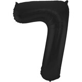 Folat Folie Balloon Number 7 Matt Black Metallic | 86cm Folat Folie Balloon Number 7 Matt Black Metallic | 86cm