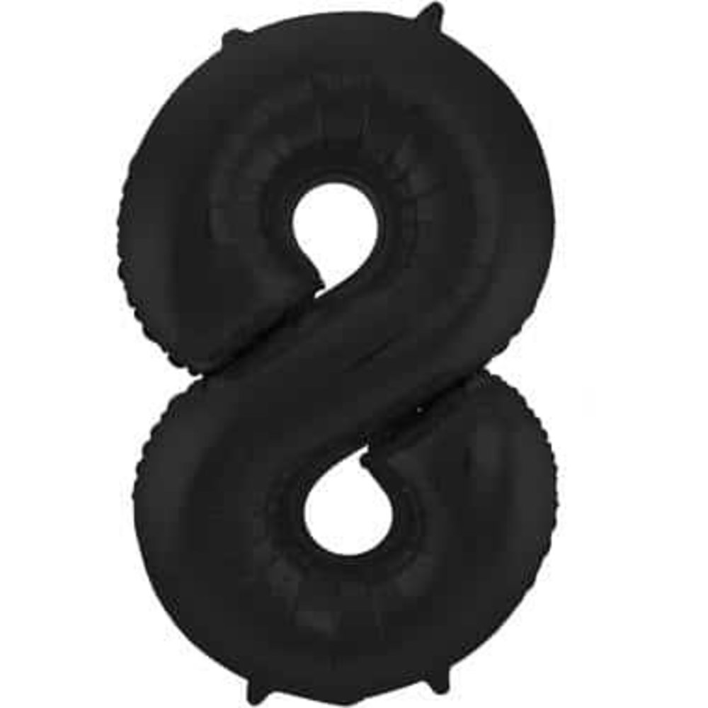 Folat FILLE BALLON FIGURE 8 MATTE NOIR METALLIQUE | 86cm