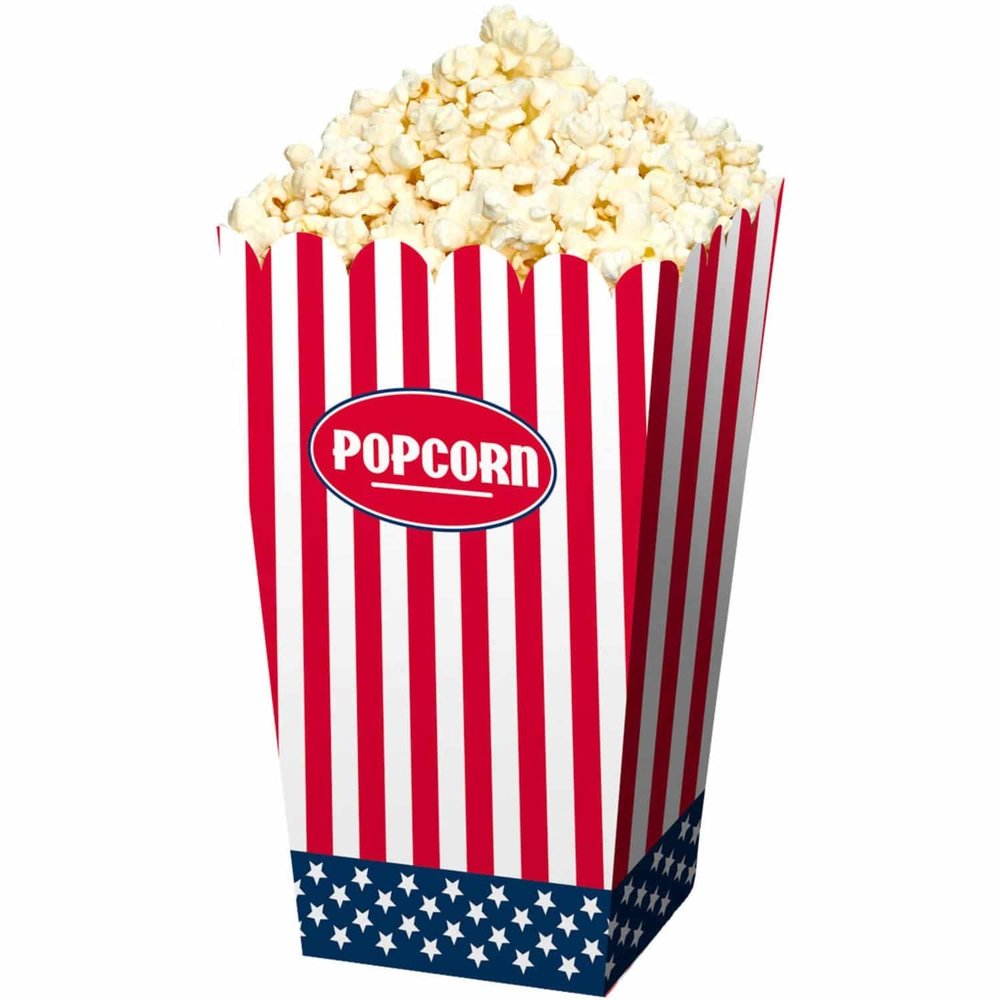 Popcorn bakje 10,5x10,5x16cm | 4 stuks Popcorn bakje 10,5x10,5x16cm | 4 stuks