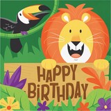 Creative Converting Nappins Jungle Safari Joyeux anniversaire 33x33cm | 16 pièces