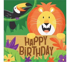 Creative Converting Jungle Safari Happy Birthday 33x33cm | 16 pieces