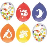 Haza - Witbaard Sinterklaas ballonnenmix | 6 stuks