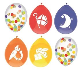 Haza - Witbaard Sinterklaas balloon mix | 6 pieces Haza - Witbaard Sinterklaas balloon mix | 6 pieces