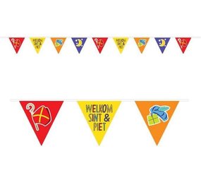 Flags Slinger Welcome Sint and Piet - 6m Flags Slinger Welcome Sint and Piet - 6m