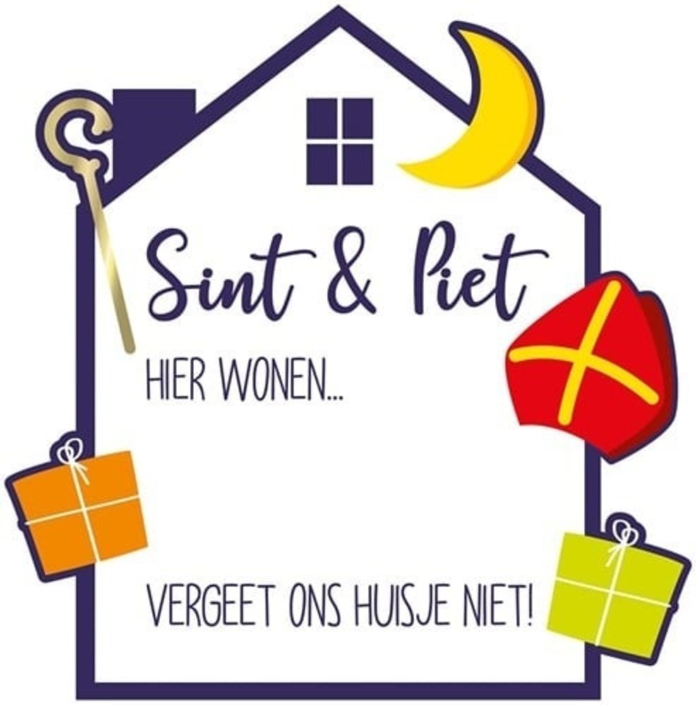 Plaque de fenêtre "Sint et Piet, vivre ici .... 50 cm Plaque de fenêtre "Sint et Piet, vivre ici .... 50 cm