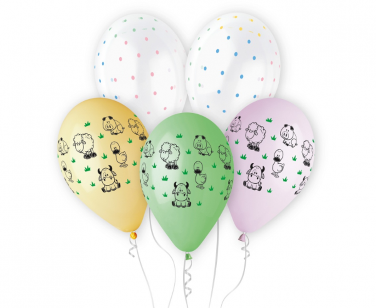 Boerderij dieren ballonnen | 5 stuks