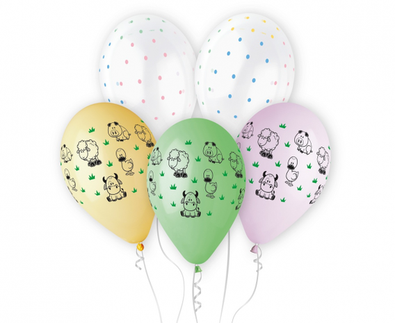 Boerderij dieren ballonnen | 5 stuks