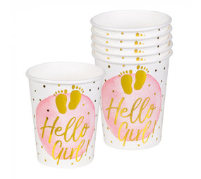 tasses Bonjour fille ! 210ml | 10 morceaux