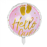 Boland Helium ballon Hello Girl! | rond 45cm Boland Helium ballon Hello Girl! | rond 45cm