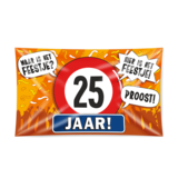 Gevelvlag 25 jaar verkeersbord XXL  | 150x90cm