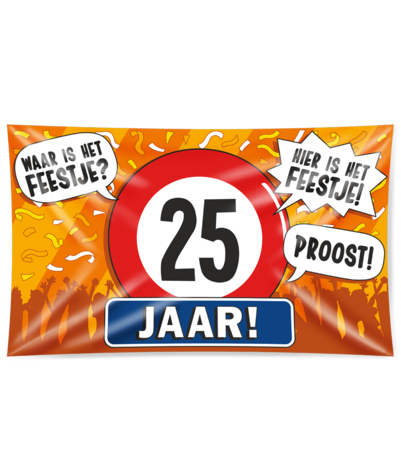 FACADE FLAG 25 Jahre Verkehrszeichen xxl | 150x90 cm FACADE FLAG 25 Jahre Verkehrszeichen xxl | 150x90 cm