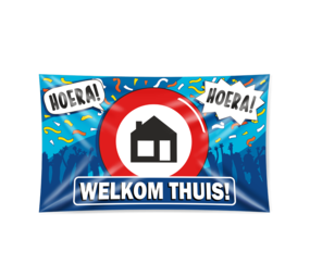 Gevelvlag Welkom Thuis verkeersbord XXL | 150x90cm Gevelvlag Welkom Thuis verkeersbord XXL | 150x90cm