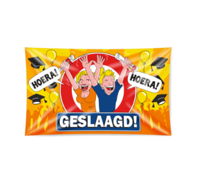 Paper Dreams Gevelvlag Geslaagd verkeersbord XXL  | 150x90cm Paper Dreams Gevelvlag Geslaagd verkeersbord XXL  | 150x90cm