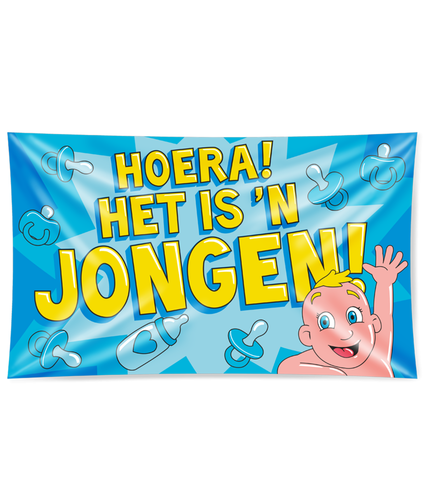 Fassade Flagge Hurra Es ist ein Junge xxl | 150x90 cm