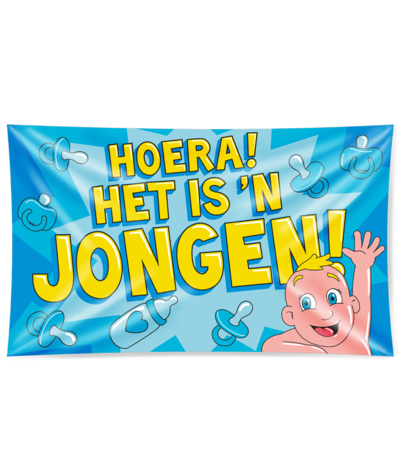 Fassade Flagge Hurra Es ist ein Junge xxl | 150x90 cm