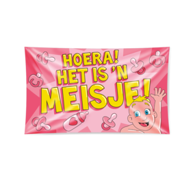 Gevelvlag Hoera het is 'n Meisje XXL | 150x90cm