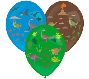 Amscan Ballonnen met Dino stickers | 3 stuks