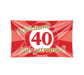 Facade flag for 40 years of married traffic sign XXL | 150x90cm