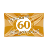 Facade flag for 60 years married traffic sign XXL | 150x90cm Facade flag for 60 years married traffic sign XXL | 150x90cm