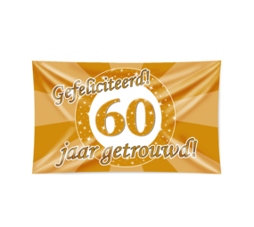 Gevelvlag 60 jaar getrouwd verkeersbord XXL  | 150x90cm