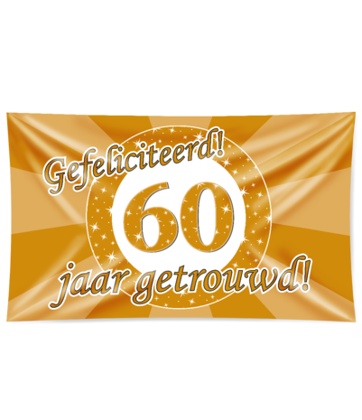 Facade flag for 60 years married traffic sign XXL | 150x90cm Facade flag for 60 years married traffic sign XXL | 150x90cm