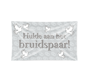 Gevelvlag Hulde aan het Bruidspaar! XXL | 150x90cm Gevelvlag Hulde aan het Bruidspaar! XXL | 150x90cm