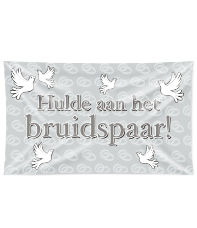 Facade flag tribute to the bridal couple! XXL | 150x90cm Facade flag tribute to the bridal couple! XXL | 150x90cm