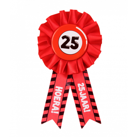 Paper Dreams Rozet 25 jaar Verkeersbord | per stuk Paper Dreams Rozet 25 jaar Verkeersbord | per stuk