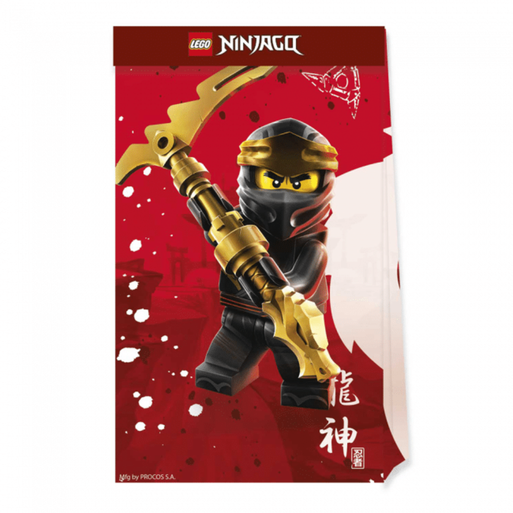 Procos Party Lego Ninjago Loot Bags 31x14 cm | 4 pieces