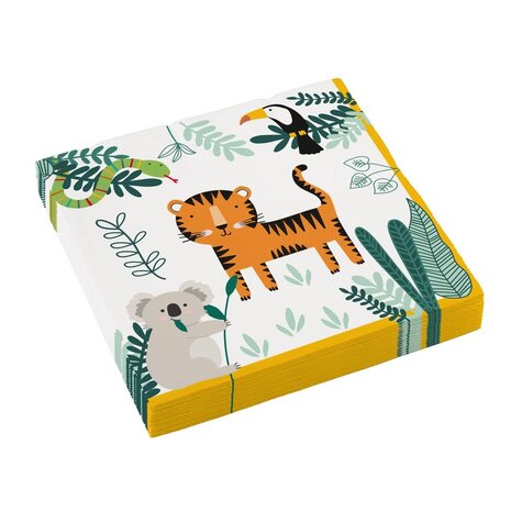 Amscan Get Wild Napkins 33x33cm | 16 pieces Amscan Get Wild Napkins 33x33cm | 16 pieces