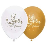Balloons Eid Mubarak Gold 30cm | 6 pieces