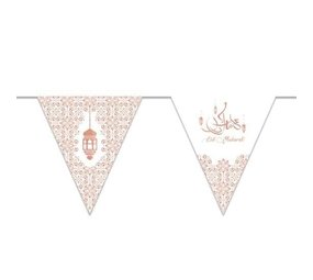 Flags Line Plastic Eid Mubarak Rose Gold | 6 meters