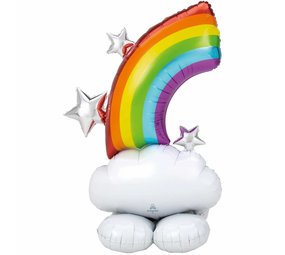 Regenbogenriesenballon stehen | 132 cm
