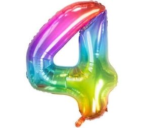 Folat Helium ballon Yummy Gummy regenboog cijfer 4 | 81cm Folat Helium ballon Yummy Gummy regenboog cijfer 4 | 81cm