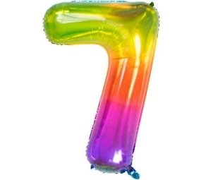 Folat Helium ballon Yummy Gummy regenboog cijfer 7 | 81cm Folat Helium ballon Yummy Gummy regenboog cijfer 7 | 81cm