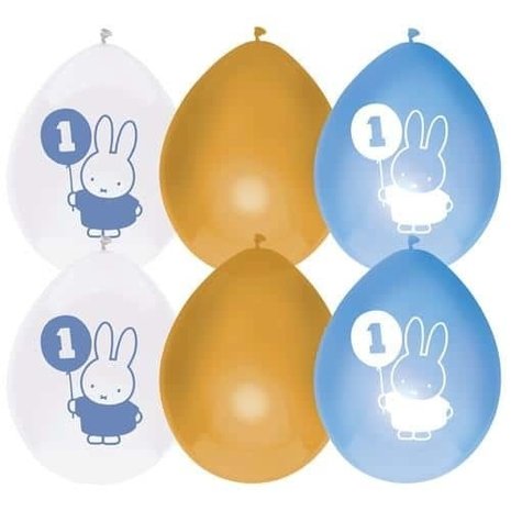 Miffy Ballons 1er Anniversaire garçon | 6 morceaux Miffy Ballons 1er Anniversaire garçon | 6 morceaux