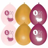 Miffy Balloons 1. Geburtstag Mädchen | 6 Stück Miffy Balloons 1. Geburtstag Mädchen | 6 Stück