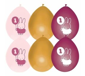 Miffy Balloons 1. Geburtstag Mädchen | 6 Stück Miffy Balloons 1. Geburtstag Mädchen | 6 Stück