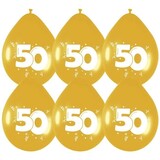 Luftballons 50 Jahre Gold Metallic 30 cm | 6 Stück Luftballons 50 Jahre Gold Metallic 30 cm | 6 Stück