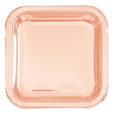 Plates Rose Gold Square 18cm | 8 pieces